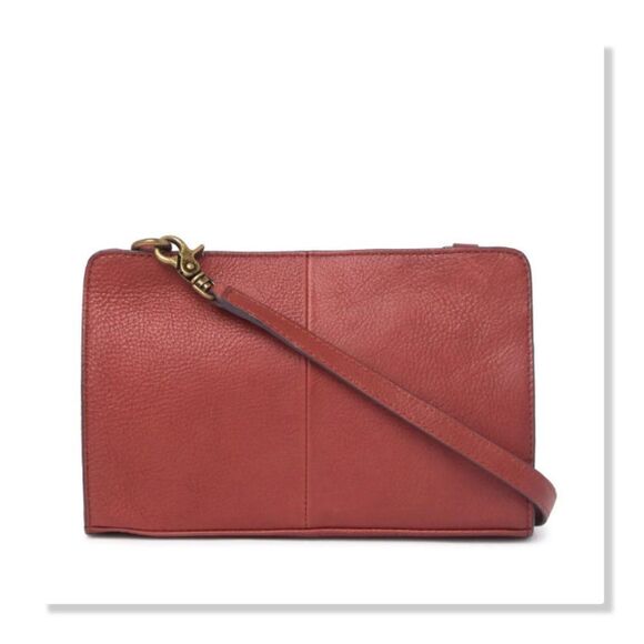 Frye Lucy Leather Crossbody Clutch in Terracotta - NEW - Picture 3 of 14